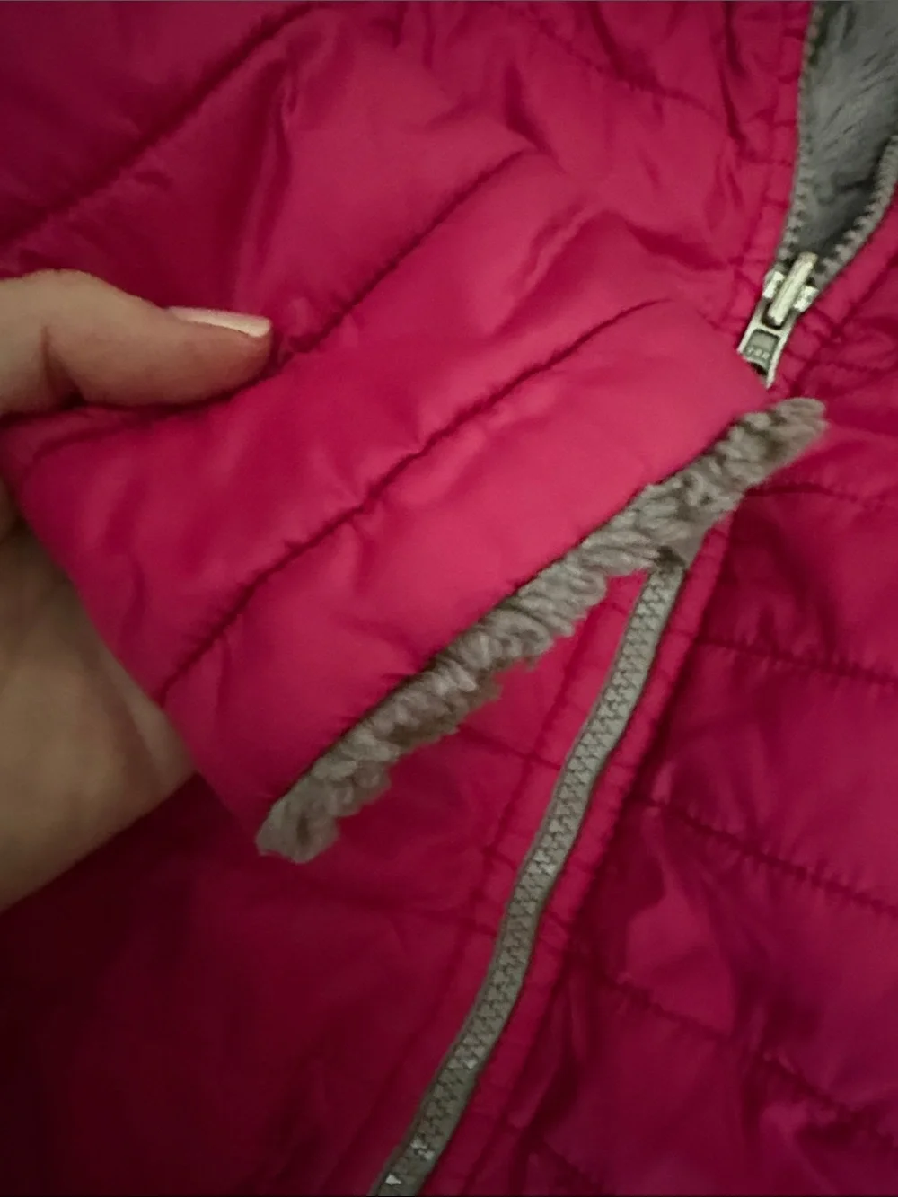 The North Face Hot Pink Quilted Puffer Jacket